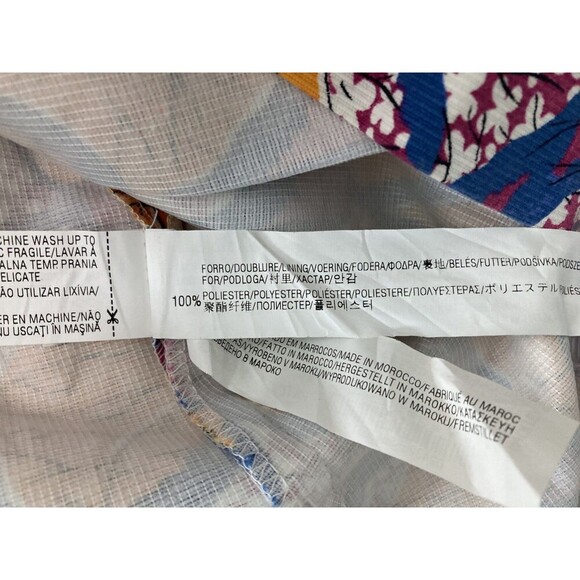 ZARA TRAFALUC Dress Women Medium Orange Blue Strappy Back Cutout Zip Closure - Picture 3 of 10